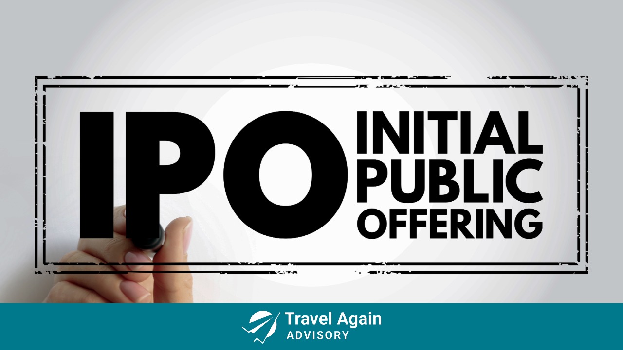 Arectangle with a hand holding a marker, writing IPO.